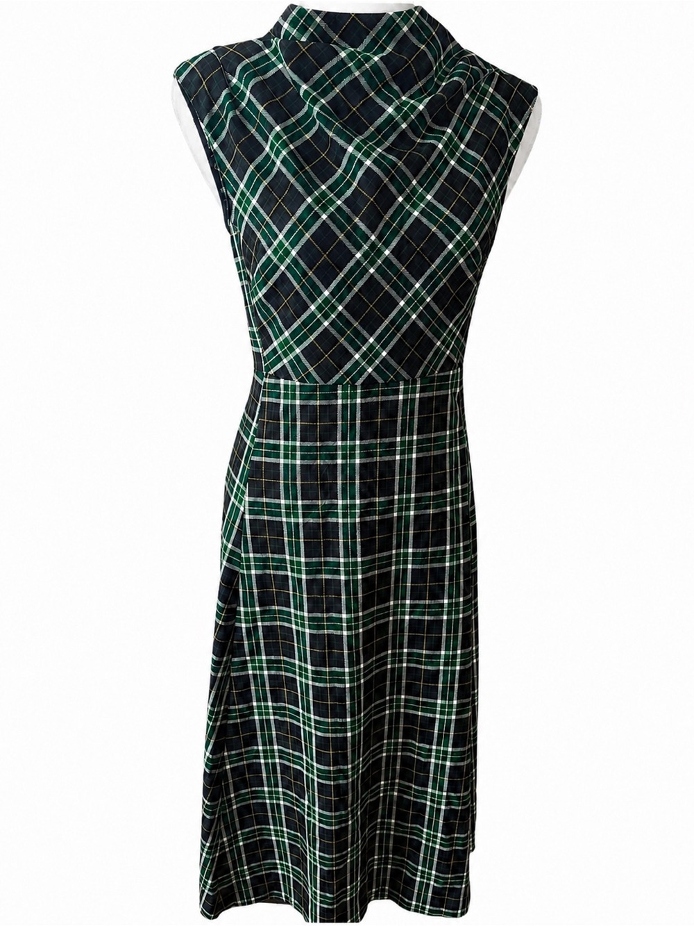 Zara Woman NWOT Tartan Plaid Sleeveless Fit & Flare Midi Dress